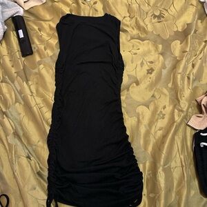 Fashion Nova Black Ruched Mini Dress
